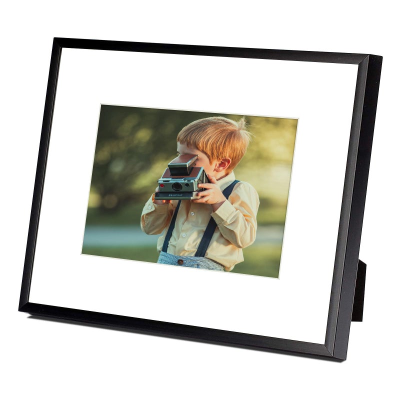 Frametory, 8x10 Black Aluminum Picture Frame - Set of 1 - Ideal for Displaying 5x7 Photos with Mat or 8x10 Without Mat - Real Glass Front - Simple Gallery Wall Frames for Art Prints and Posters - Image 3